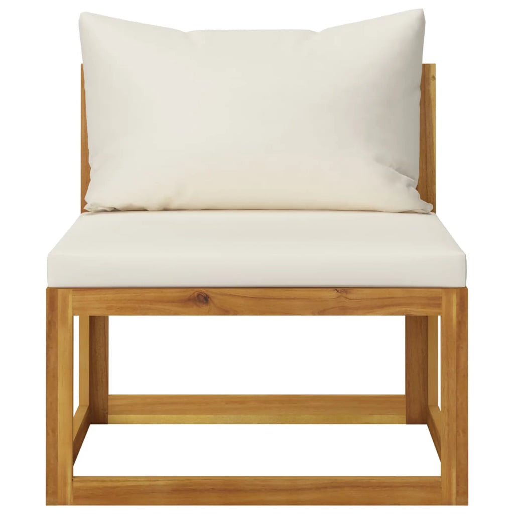 2 Piece Acacia Wood Patio Sofa Set with Cushion D75058