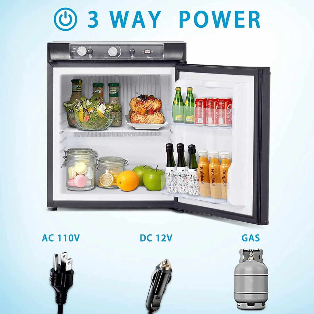 3 Way Propane RV Refrigerator 1.4 Cu.ft Compact Camper Fridge I863
