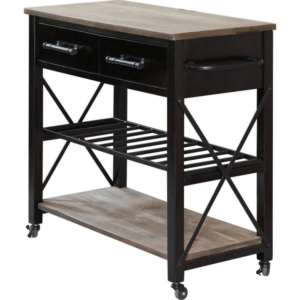 Black Farmhouse Kitchen Cart P9862