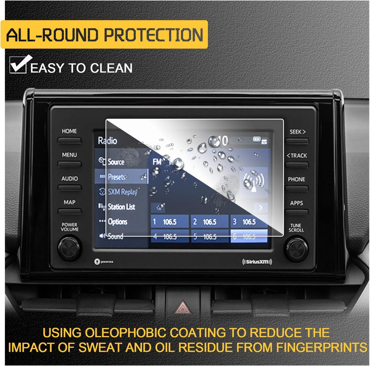 Center Touch Control Screen Protector for RAV4 7INCH 9H Hardness Tempered Glass M802547