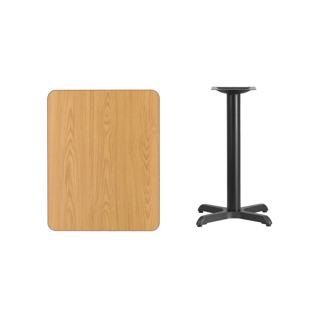 Rectangular Natural Laminate Table Top with Table Height Base O4178