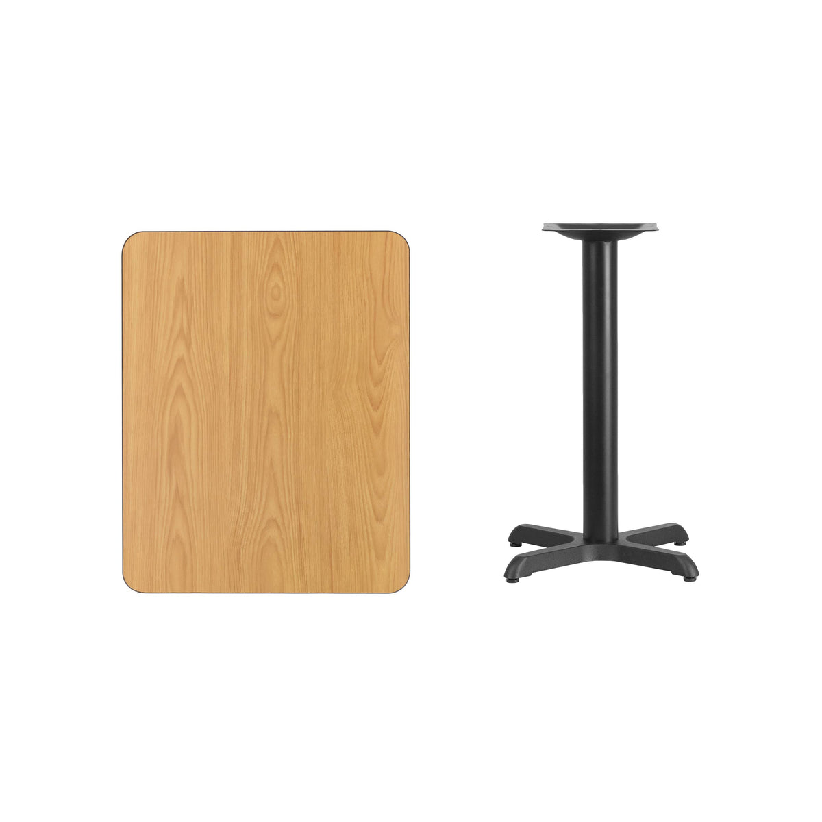 Rectangular Natural Laminate Table Top with Table Height Base O4178