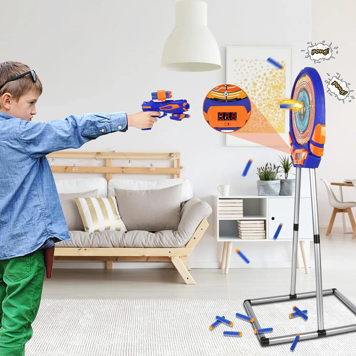 Electronic Scoring Shooting Target for Toy Guns and Foam Darts Z957