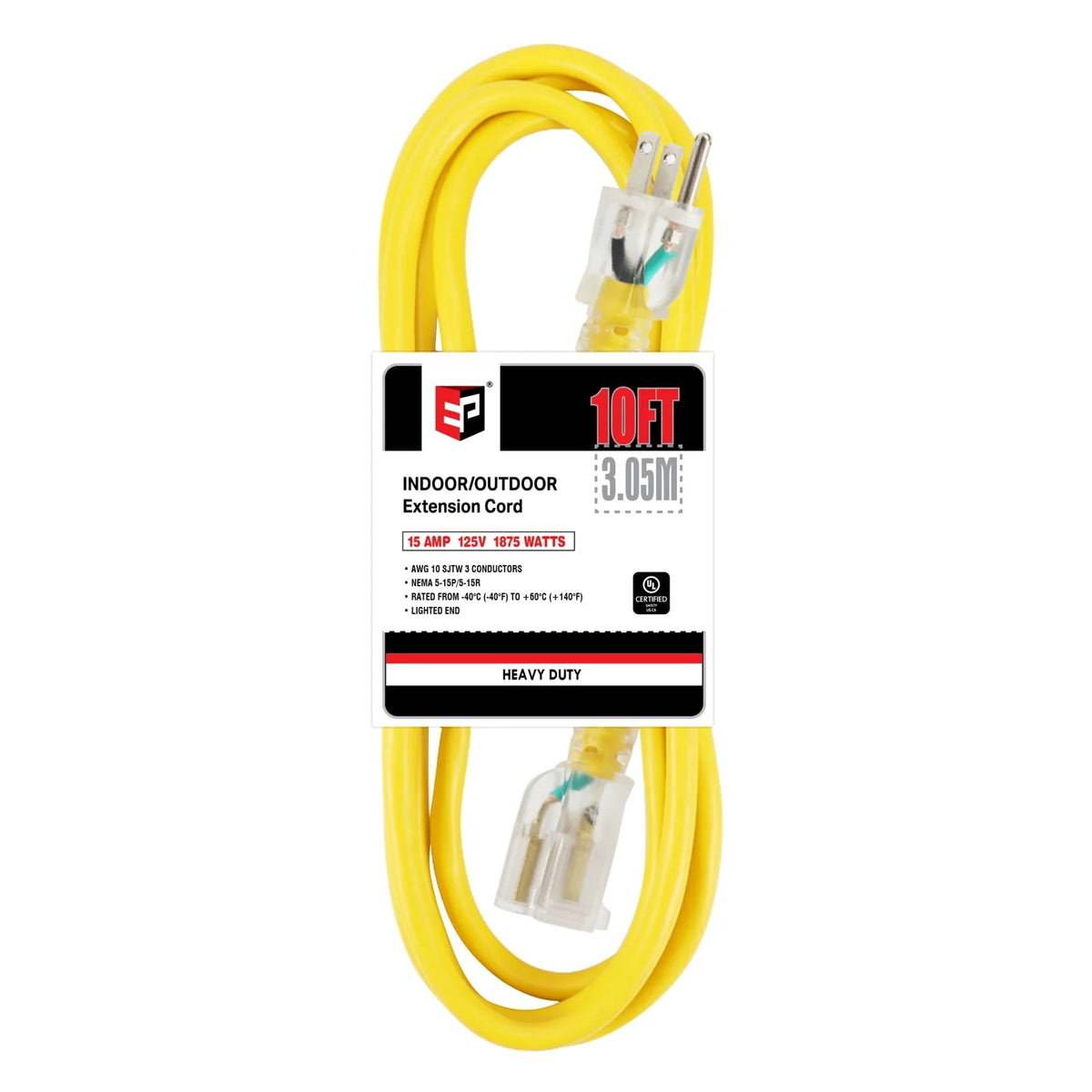25 Ft 10/3 SJTW Yellow Outdoor/Indoor Extension Cord G72900