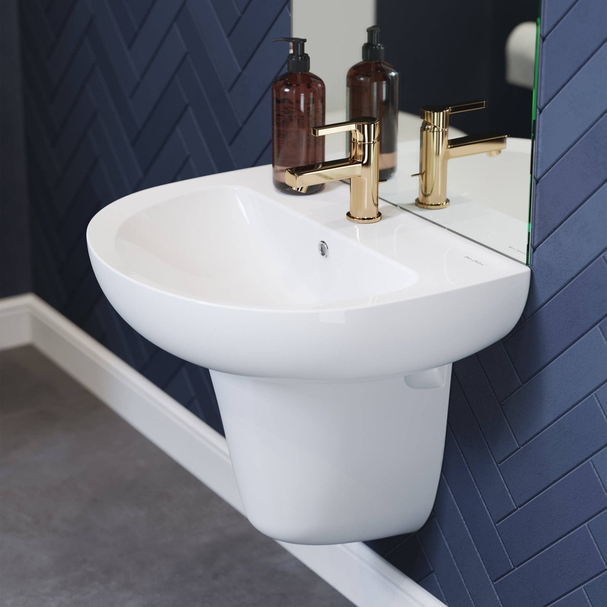 Glossy White Wall Mount Sink W35857