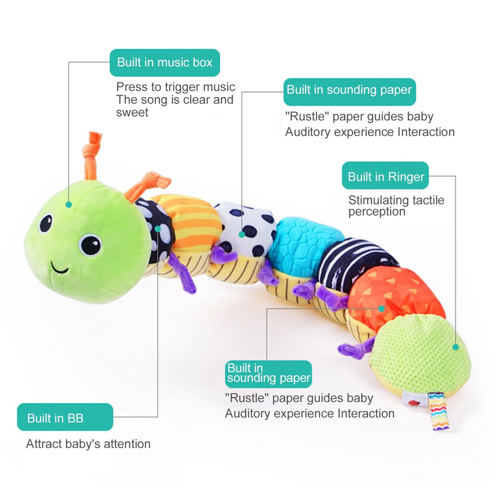 Multicolor Baby Toy Plush Caterpillar Rattle Y464653