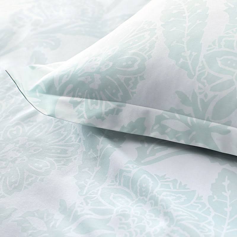 Sky Blue Floral Full Sateen Duvet Cover Q519