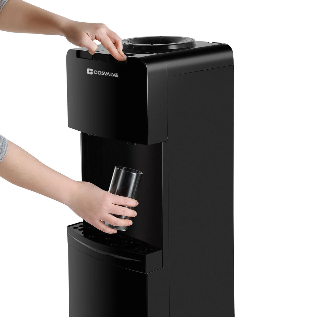 5 Gallon Hot Cold Water Dispenser Top Loading with Child Safety Lock Black N575035