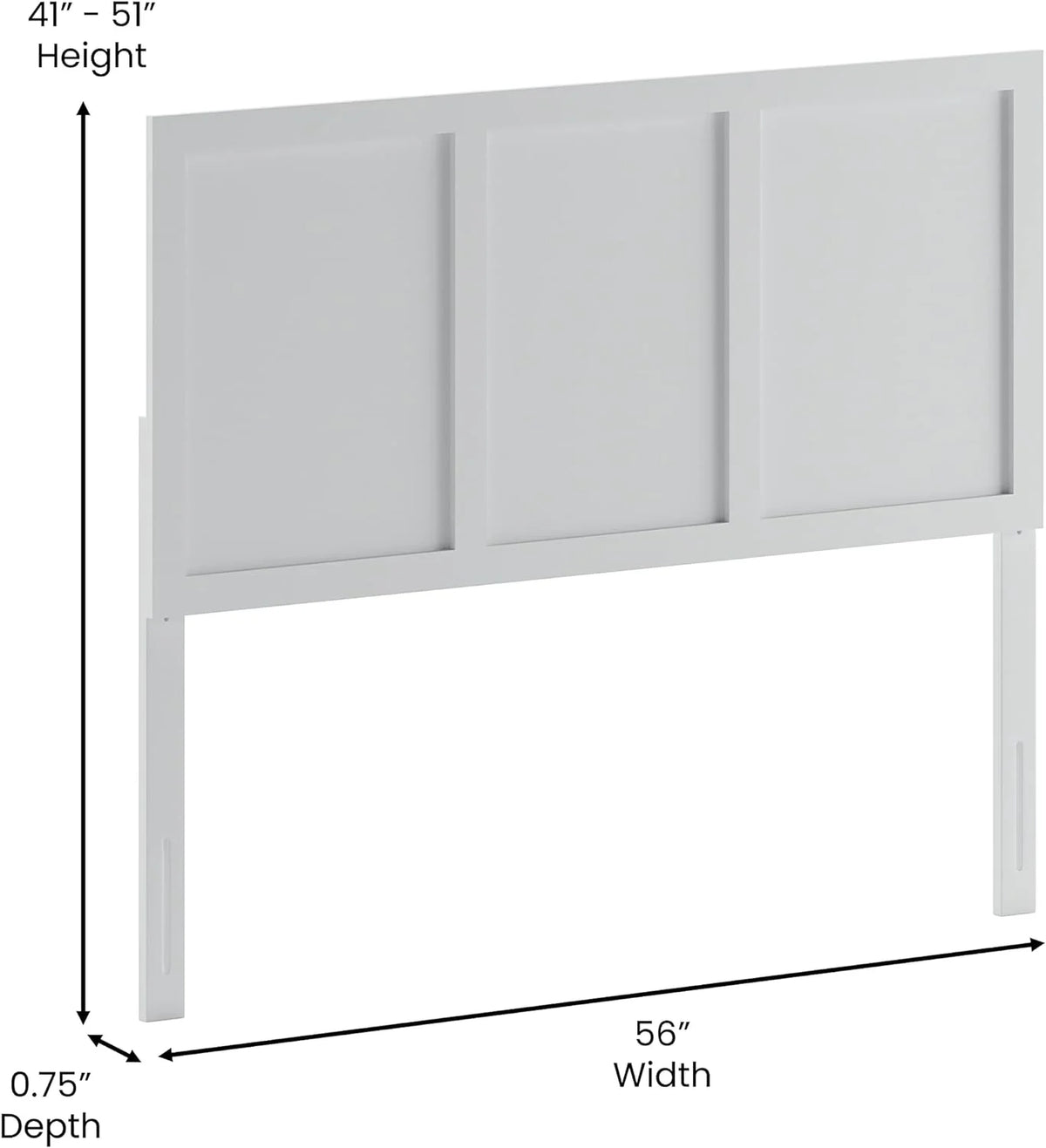 White Wooden Adjustable Headboard E242454