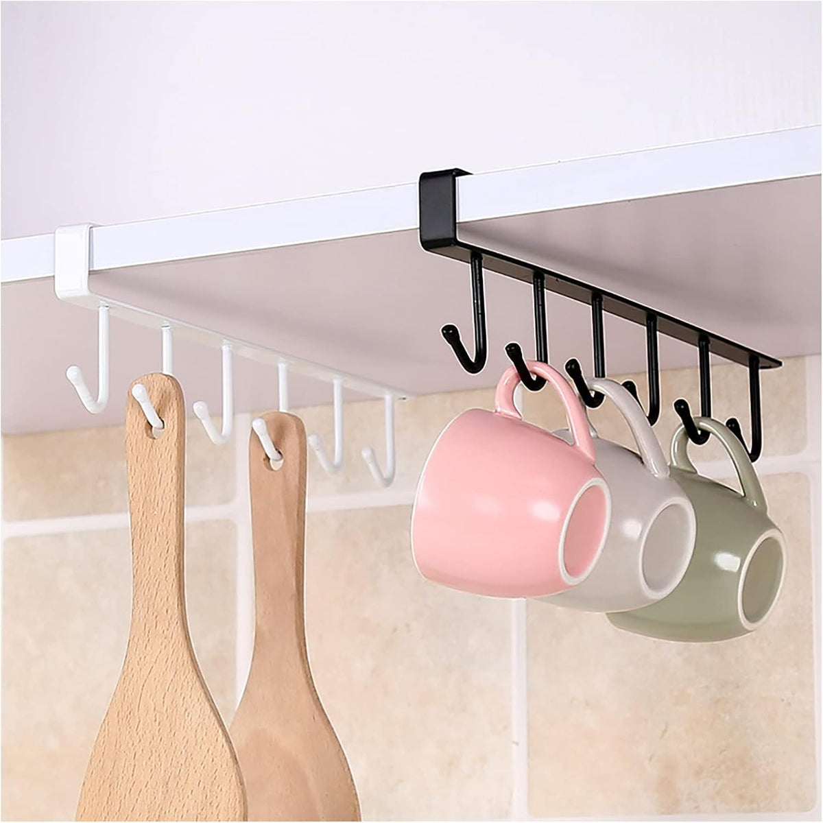 6 Hooks Under Cabinet Cup Holder 2 Pack P51225