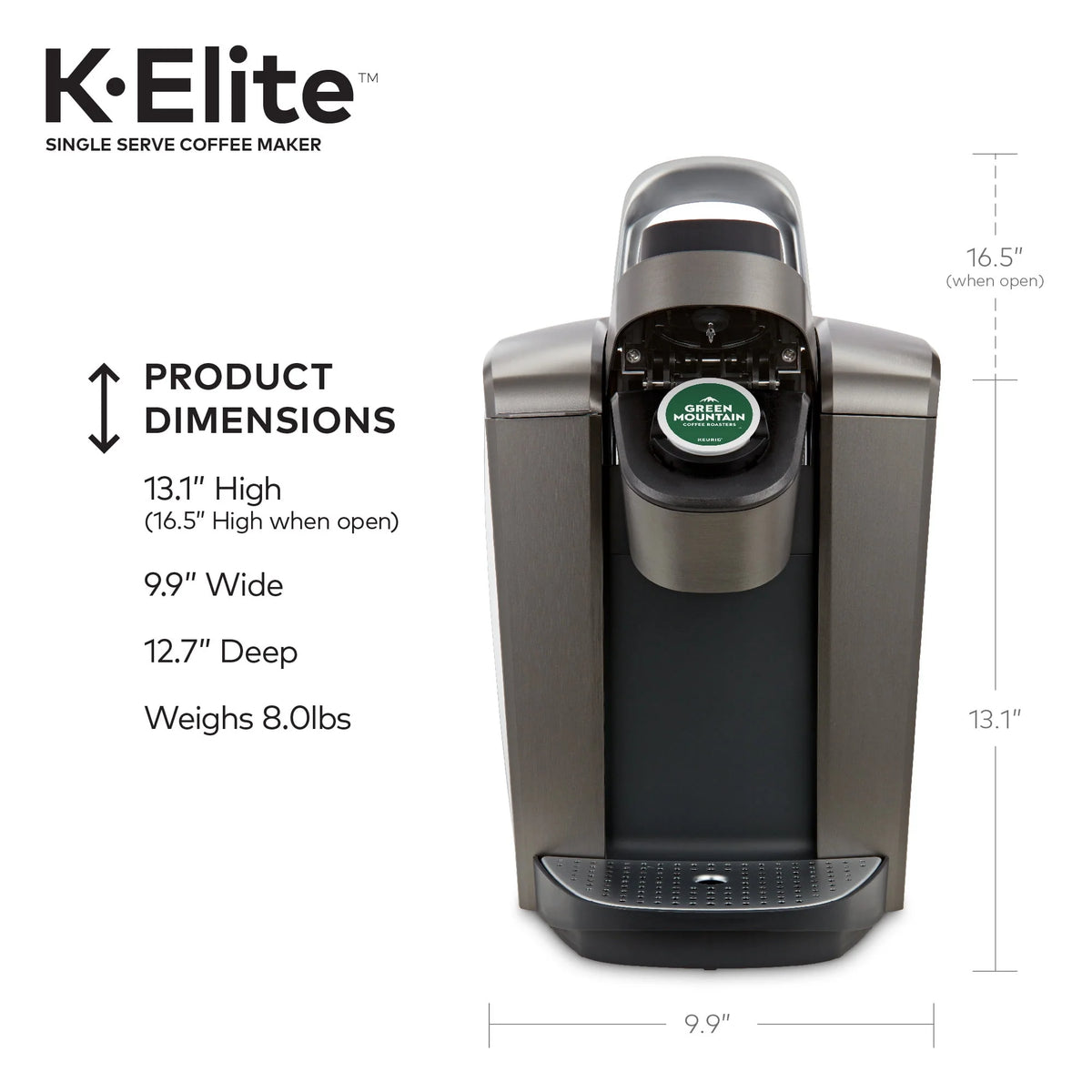 Brushed Silver Single-Serve K-Cup Pod Coffee Maker S9987