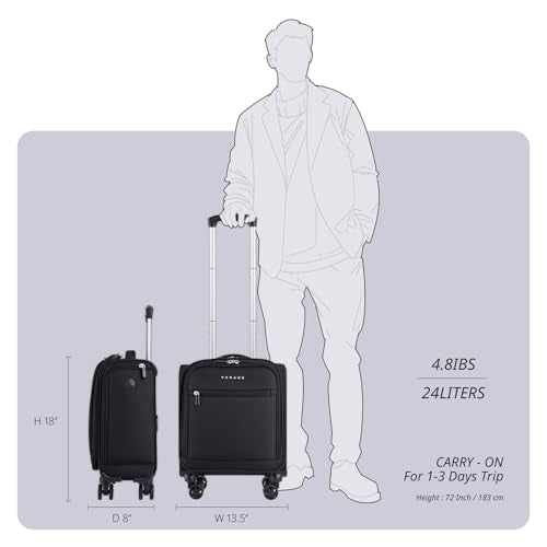 Black 14.5 Inch Softside Spinner Carry On Luggage I46885
