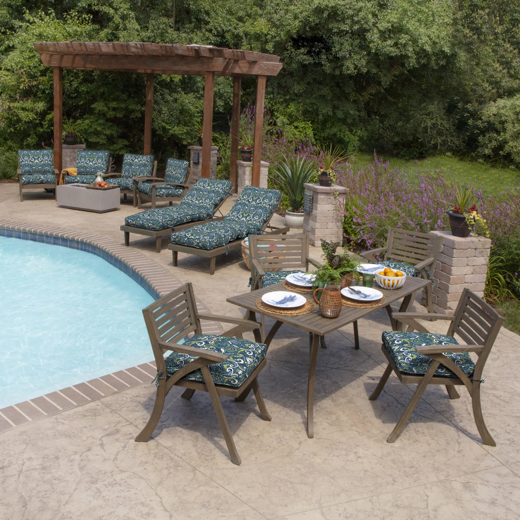 PolyFill Outdoor Deep Seating Cushion Set, 24 x 24, Water Repellant, Fade Resistant, Tufted Deep Seat Bottom and Back Cushion E679