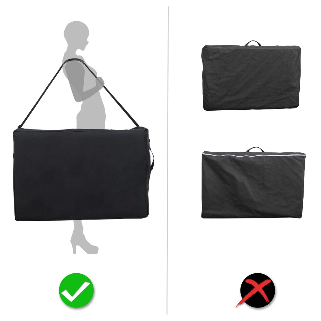 Portable 3 Folding Black Massage Table with Carry Case Y95614