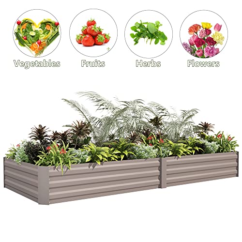 Gray Steel Raised Garden Bed (8x2x1FT) Z66611