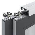 6FT Bypass Double Sliding Pocket Door Hardware Kit, Aluminum E250
