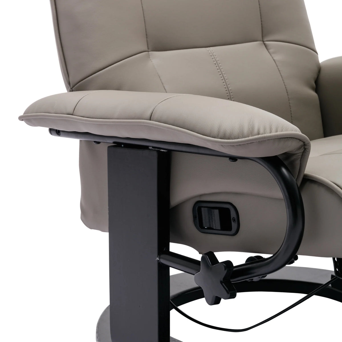 Grey Faux Leather Manual Swivel Recliner with Footrest S254089