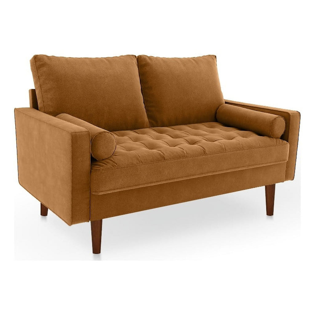 Ginger Brown Velvet Loveseat D727978