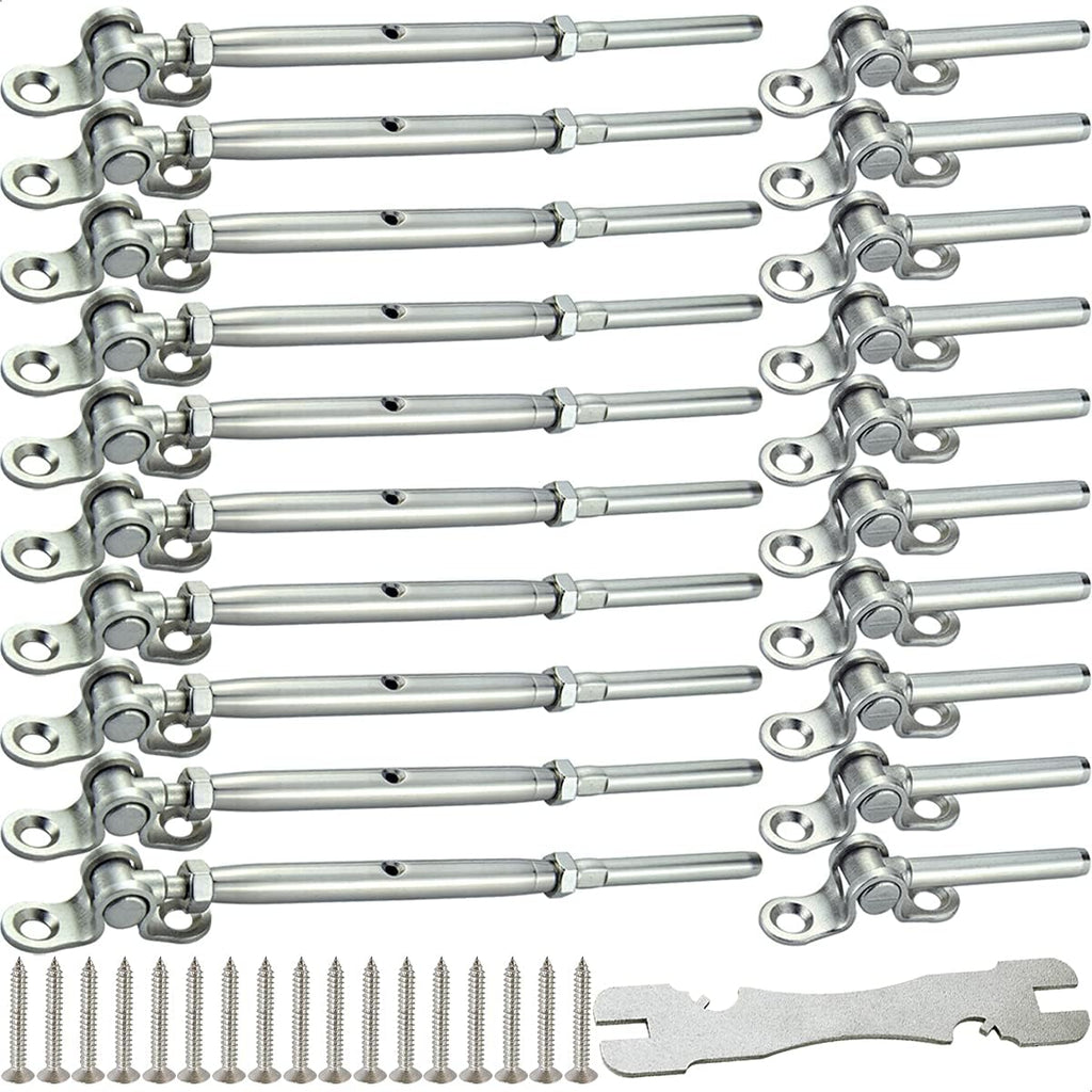 10 Pairs Stainless Steel Cable Railing Hardware Kit X664