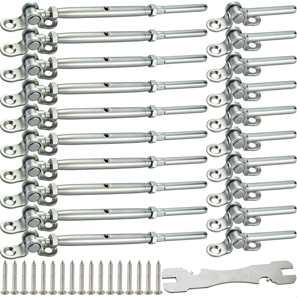 10 Pairs Stainless Steel Cable Railing Hardware Kit X664