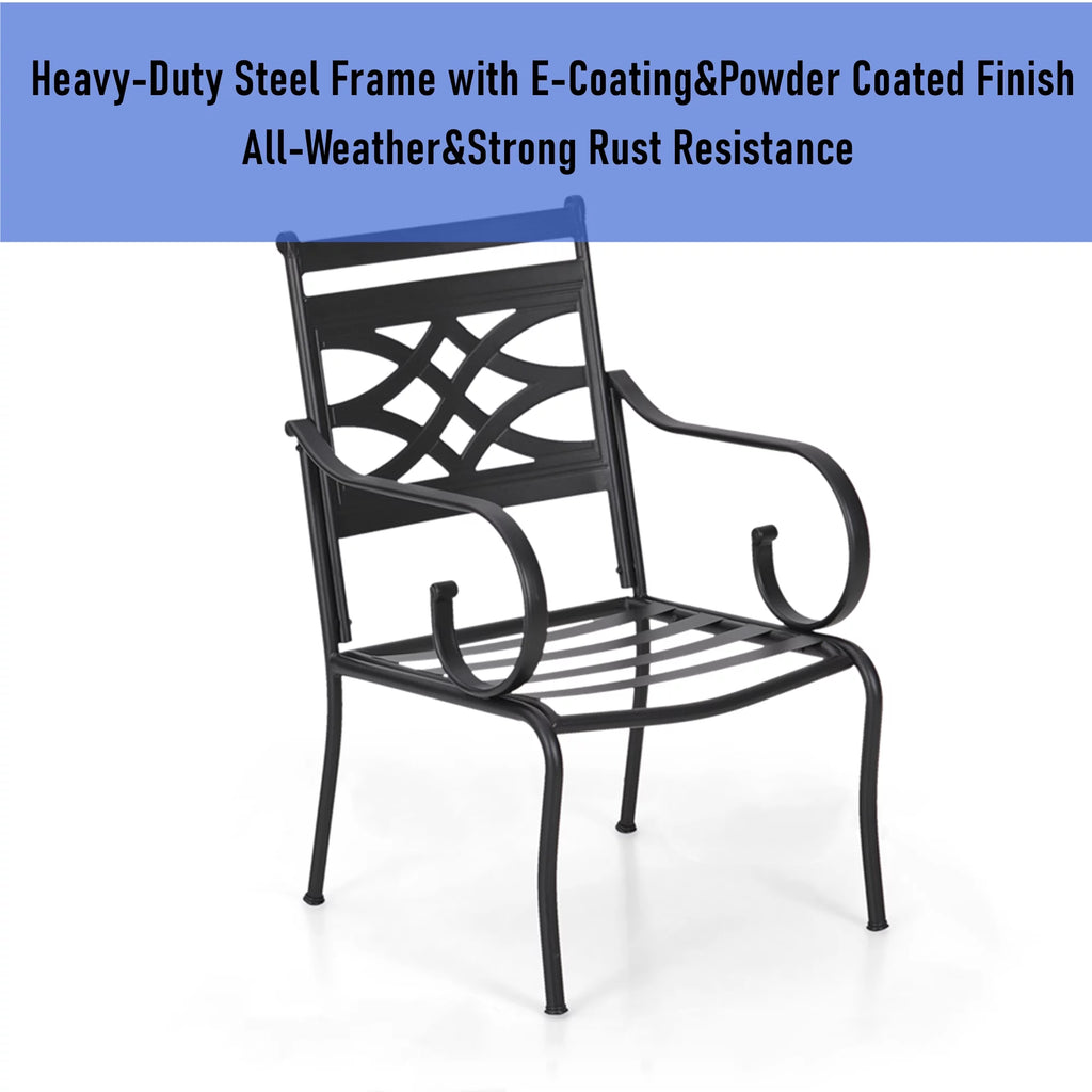 5-Piece Outdoor Dining Set with Cushioned Chairs & Round Table G280612