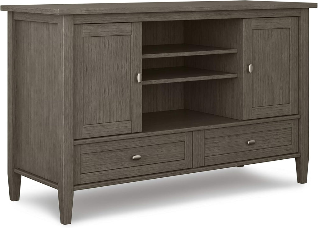 Black Solid Wood TV Media Stand with Storage Cabinet G902601