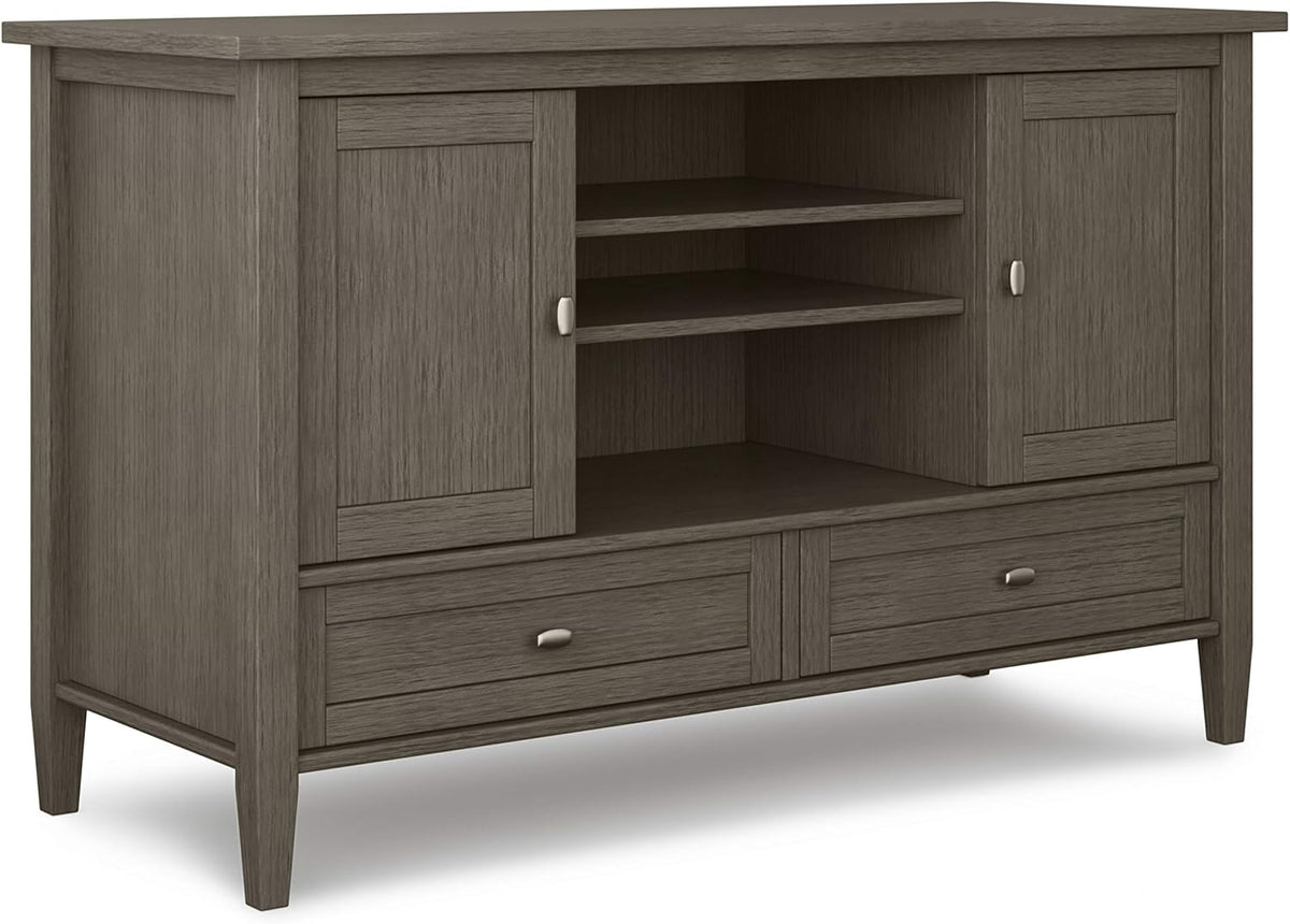 Black Solid Wood TV Media Stand with Storage Cabinet G902601
