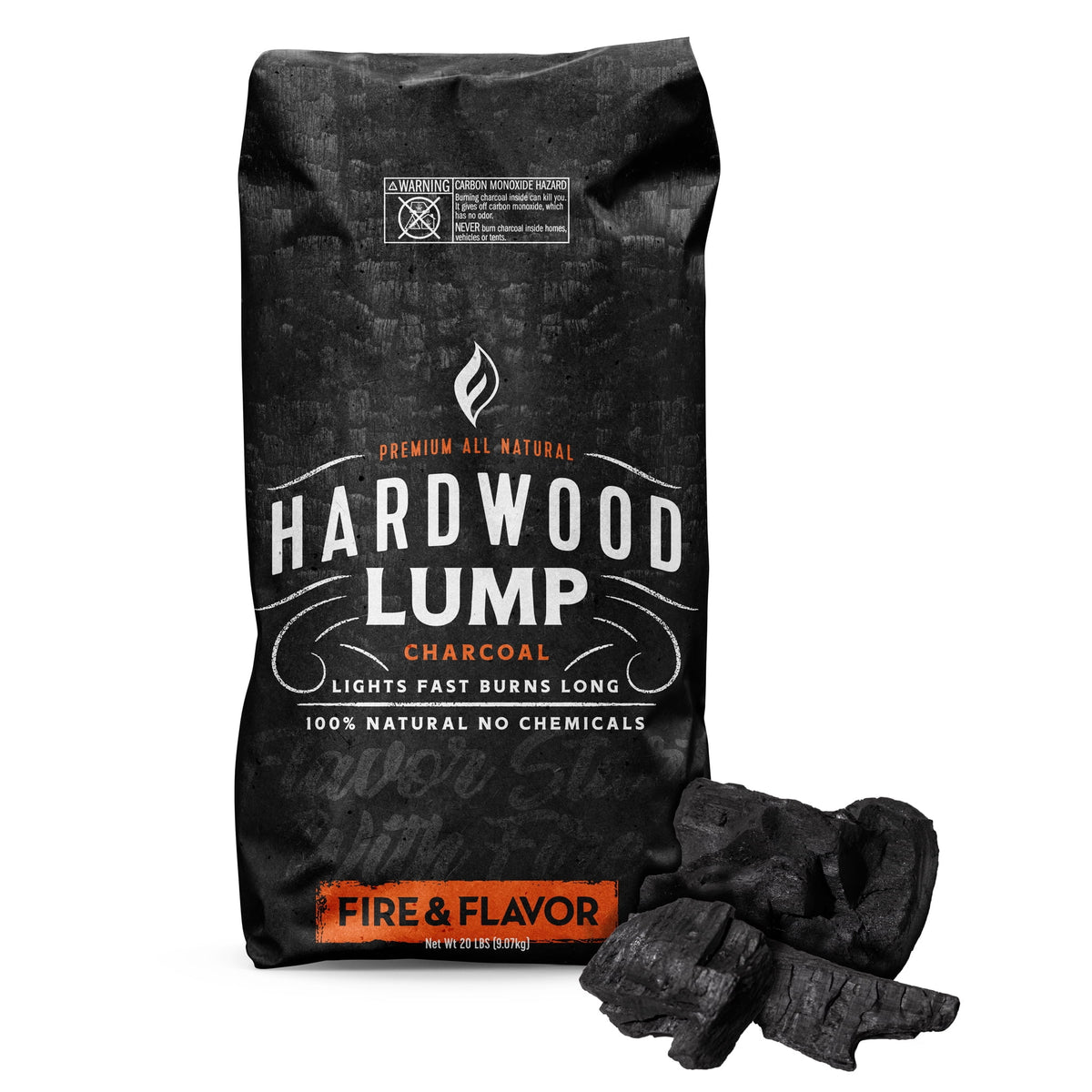 All Natural Hardwood Lump Charcoal, 20 Pounds N122
