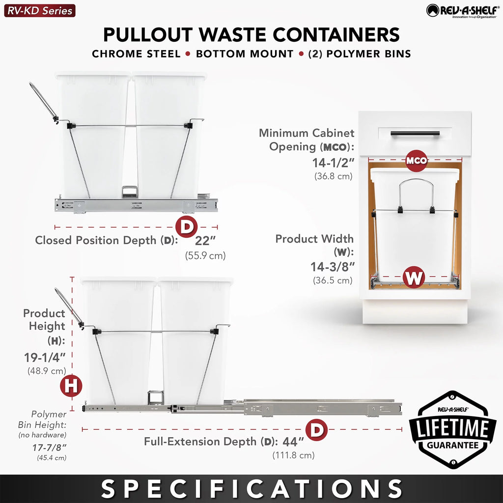 Black Pull Out Waste Containers T4036