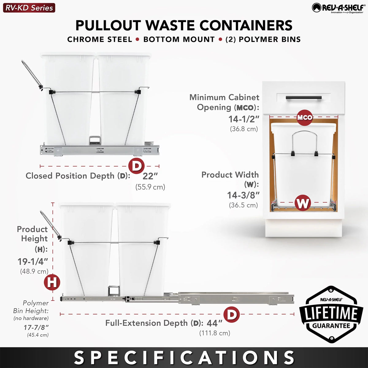 Black Pull Out Waste Containers T4036