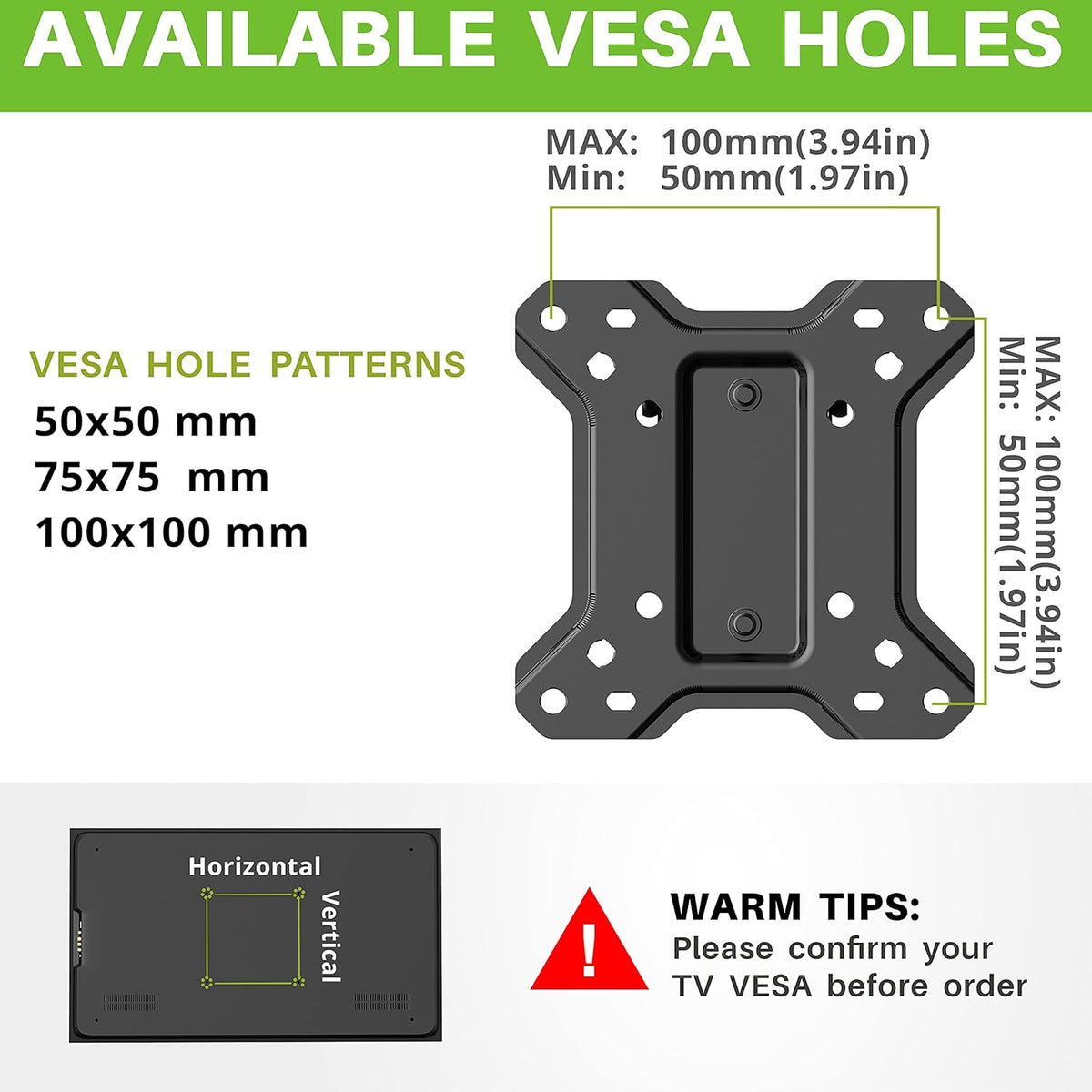 Lockable RV TV Mount for 10-26 Inch Flat Screens, Pack of 2 E2344