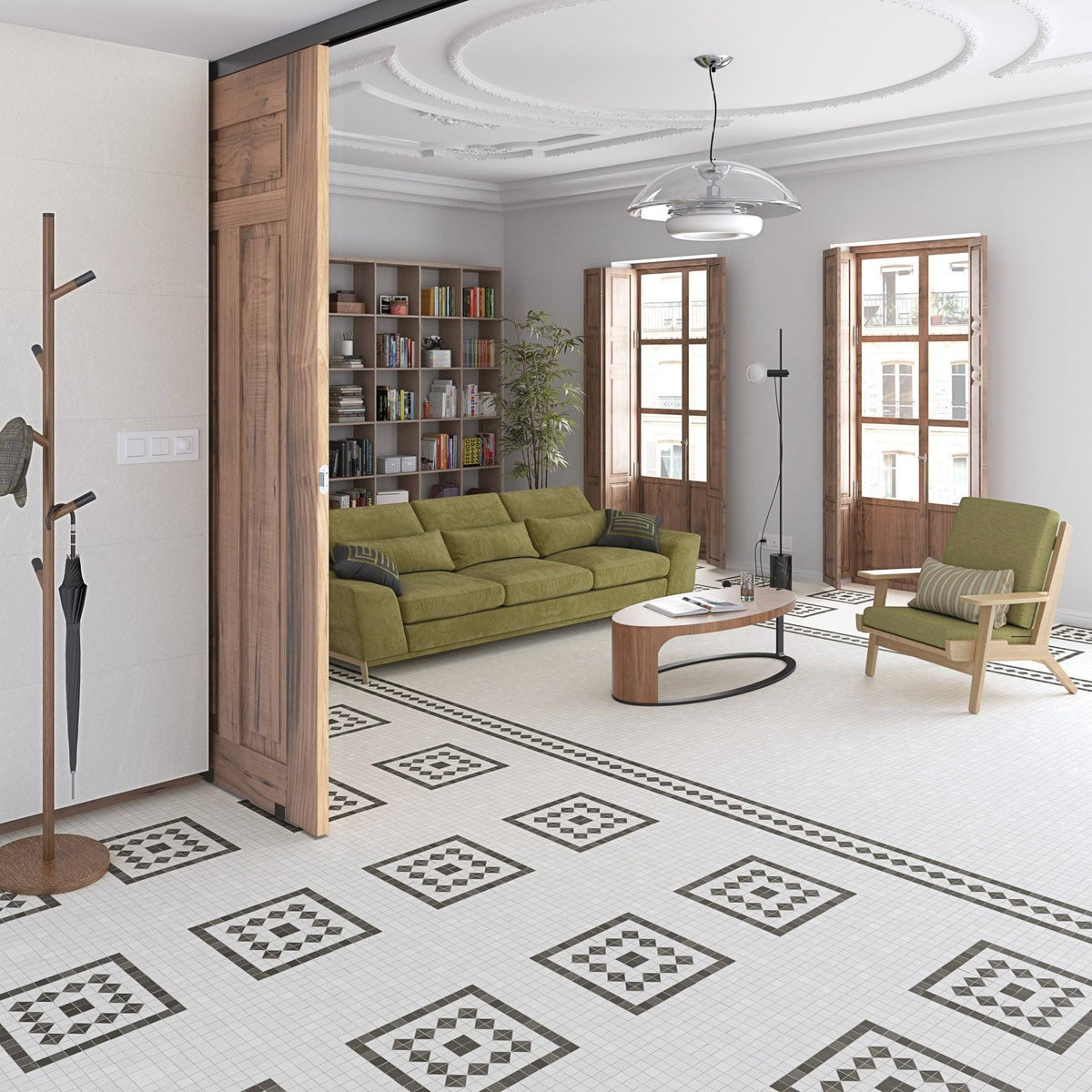 White 8x22 Square Floor and Wall Tile N997