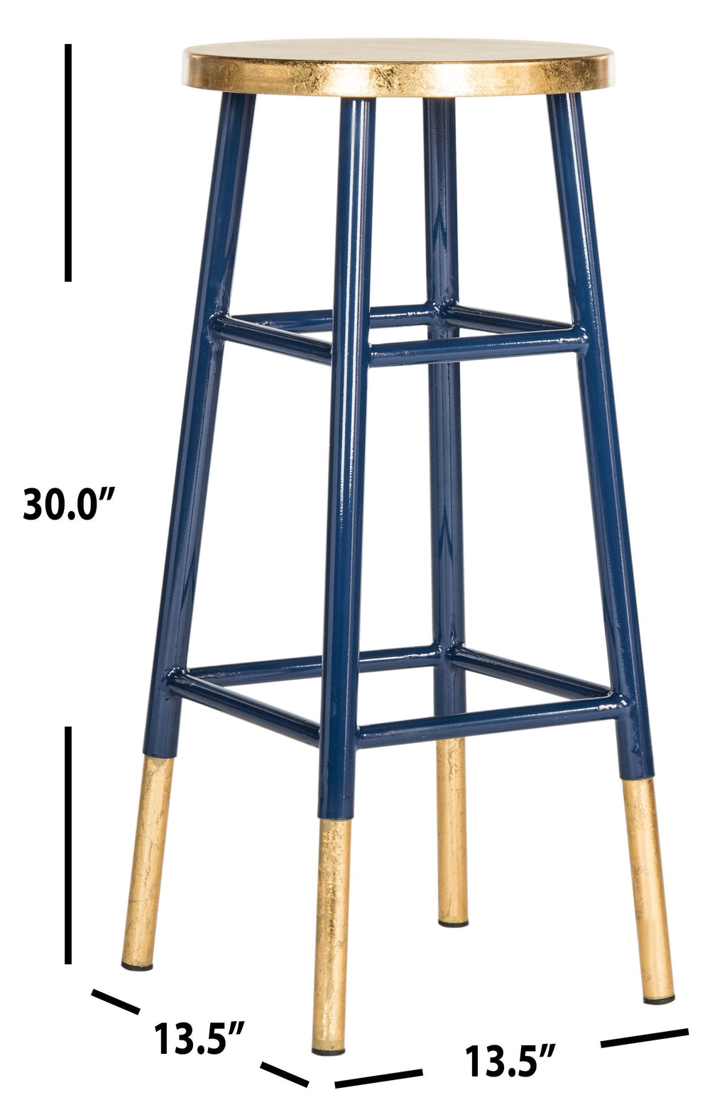 Metallic Bar Stool, White/Gold M247800