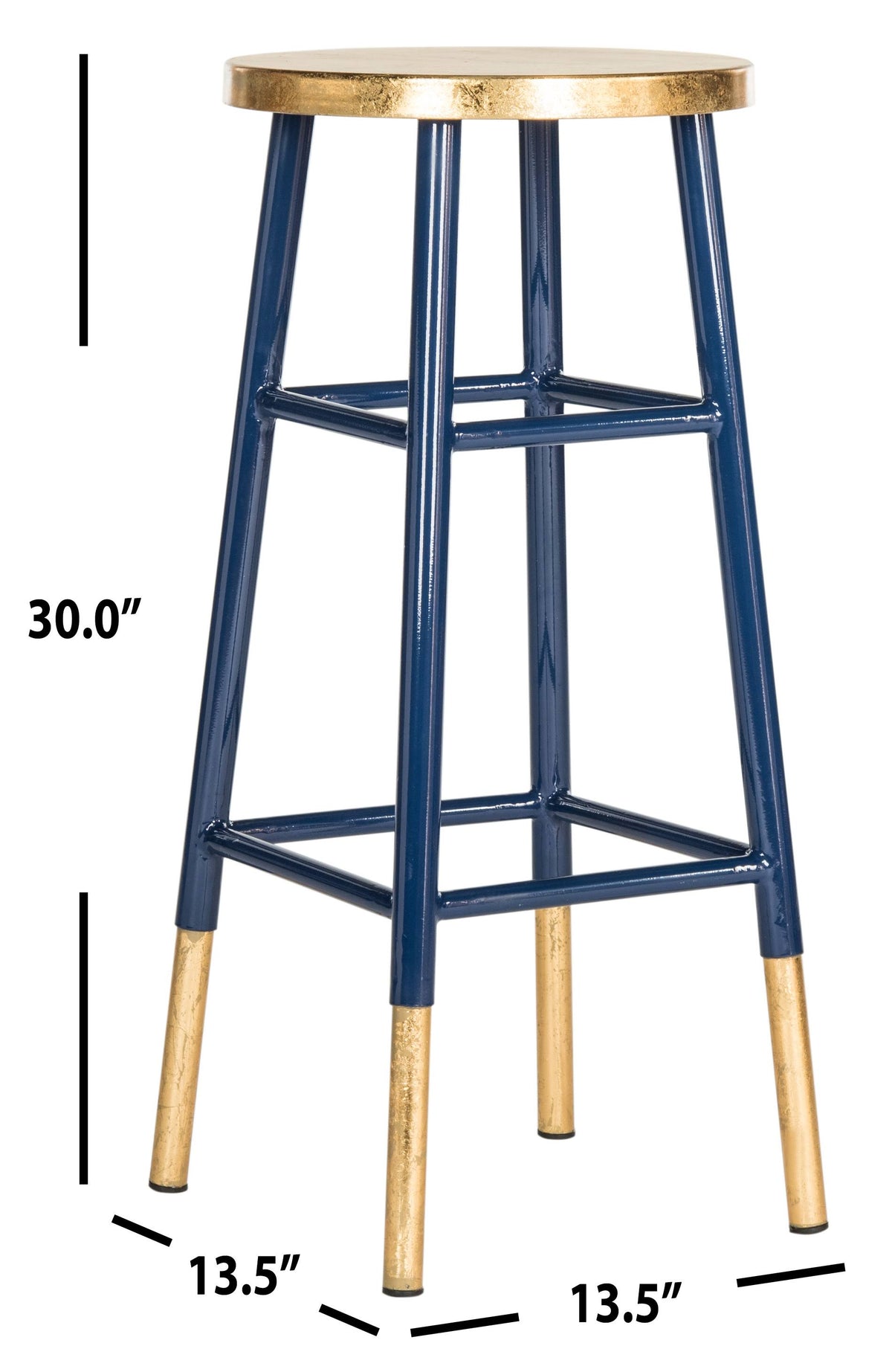 Metallic Bar Stool, White/Gold M247800