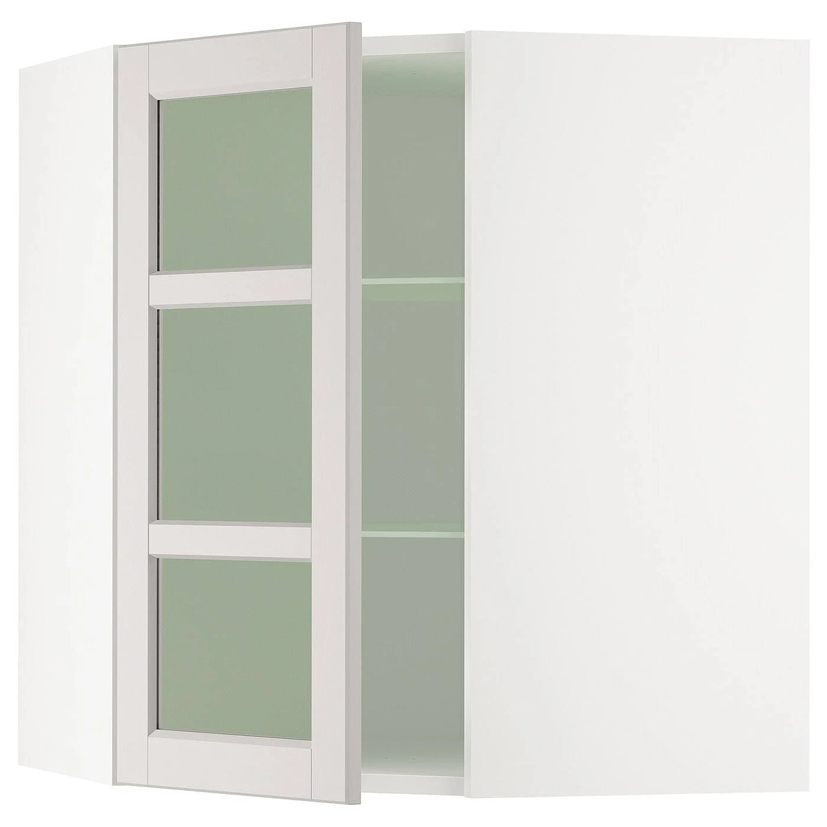 White Corner Wall Cabinet with Glass Door X591