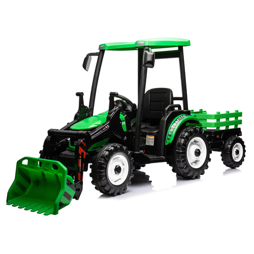 24 V Powered Ride Ons Tractor with Trailer, Green Q90932