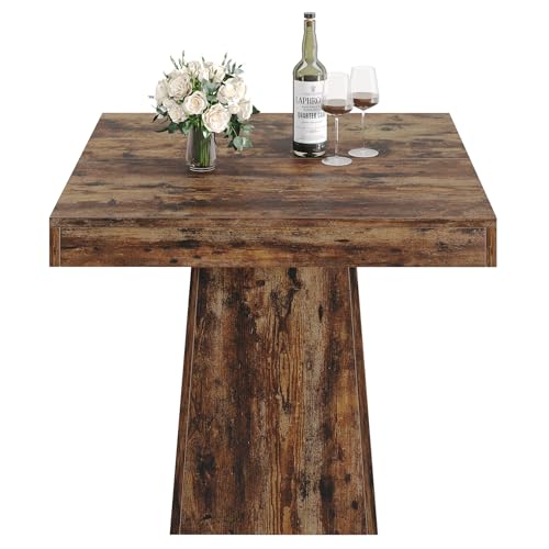 Square Dining Table for 4, 31.5-Inch Pedestal Base Table Y226