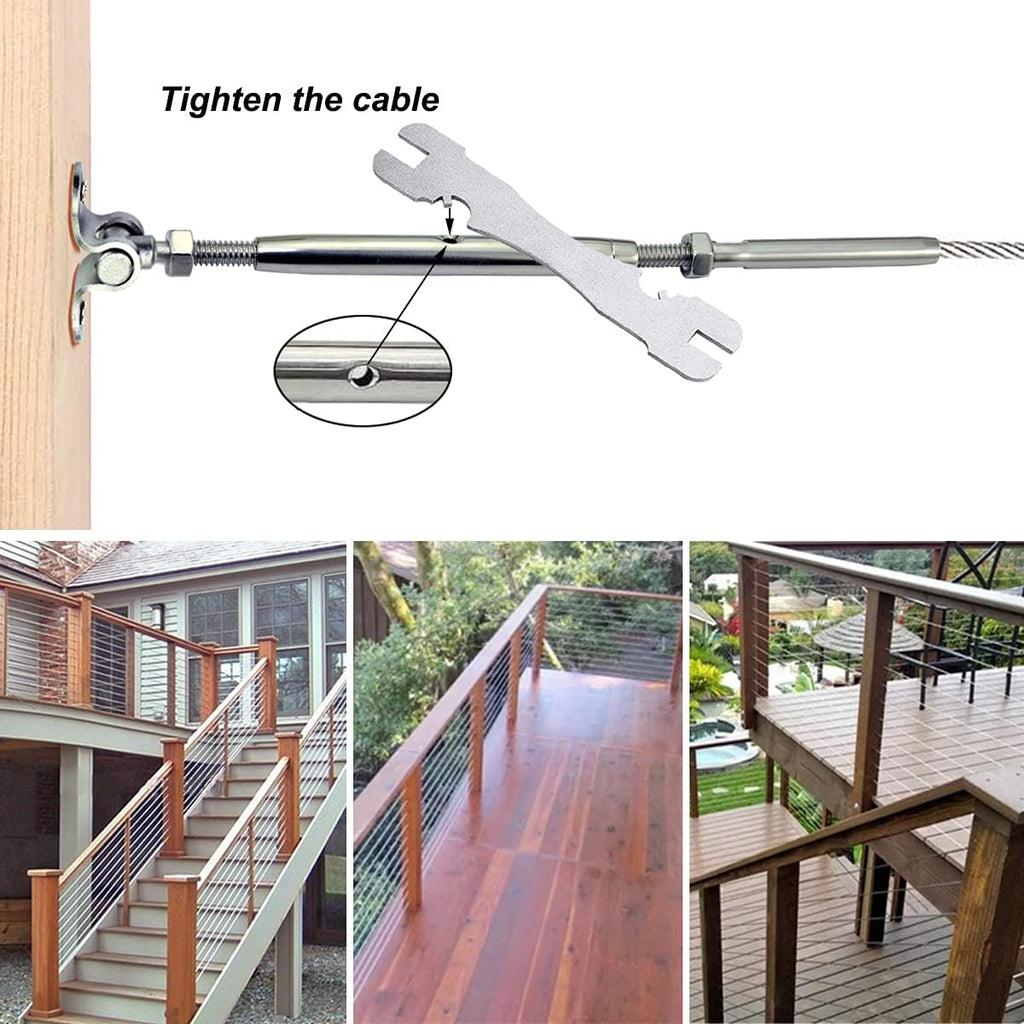 10 Pairs Stainless Steel Cable Railing Hardware Kit X664