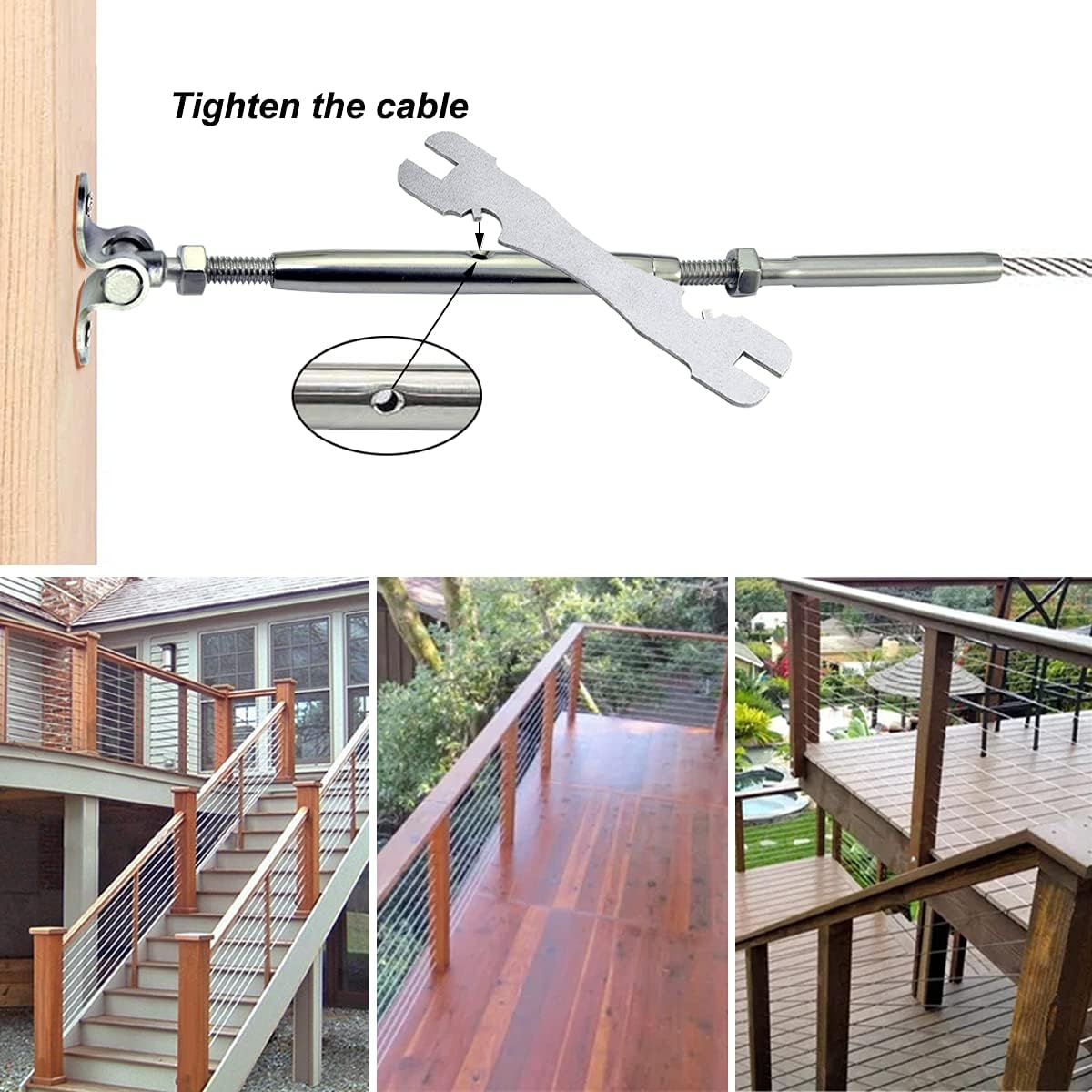 10 Pairs Stainless Steel Cable Railing Hardware Kit X664