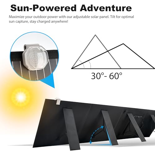 100 Watt 12V Foldable Solar Panel with Adjustable Kickstands J1219