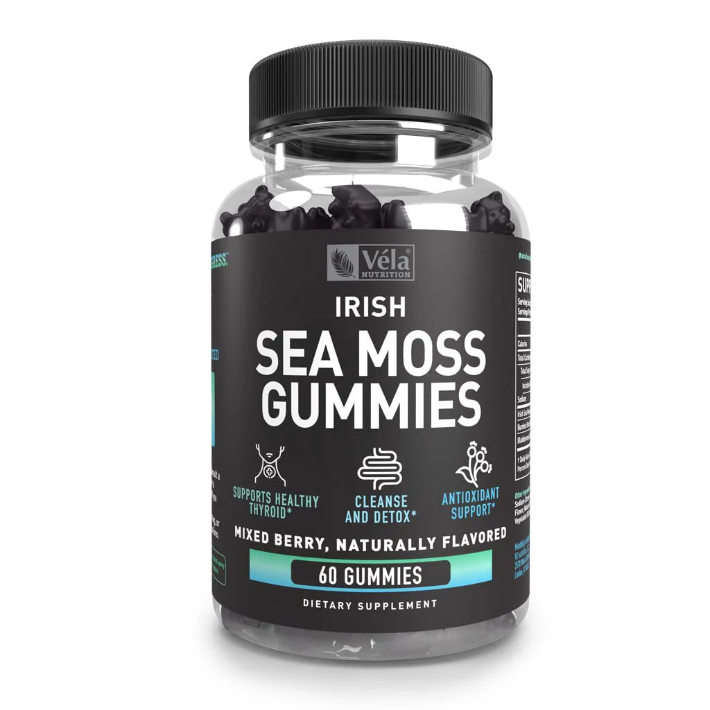 Irish Sea Moss Gummies 3,000mg Burdock Root Bladderwrack 60 Gummies Non-GMO U543791