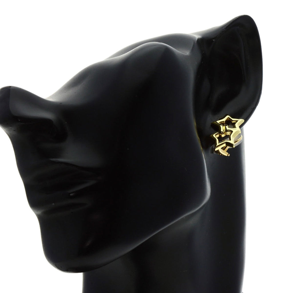 Double Star Earrings K18 Yellow Gold V501