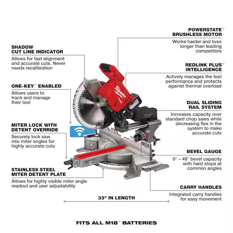 18V Brushless Cordless Dual Bevel Sliding Compound Miter Saw with Table Saw C455671