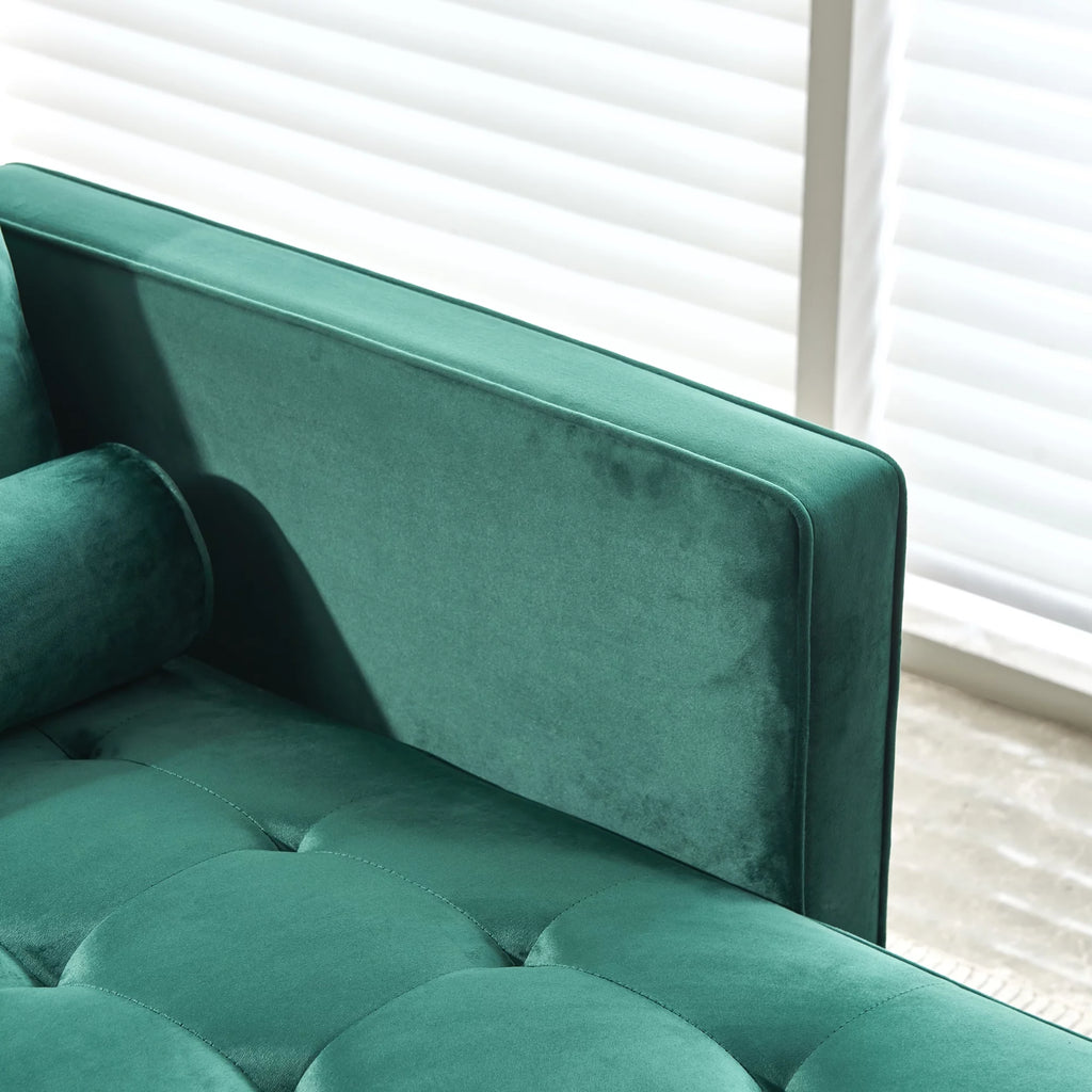 64" Green Velvet Chaise X33667