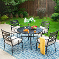 5-Piece Outdoor Dining Set with Cushioned Chairs & Round Table G280612