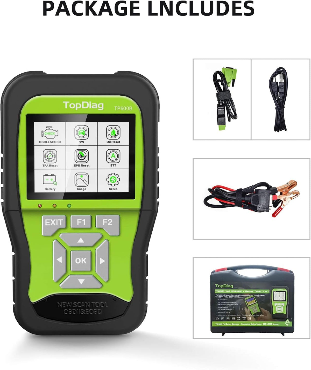 OBD2 Scanner Car Code Reader with Battery Tester 3 in 1 A395