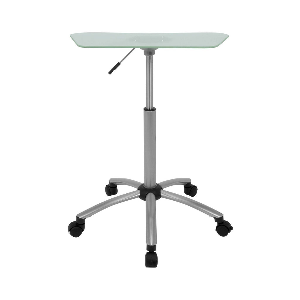 Silver Frosted Glass Mobile Cart X232425