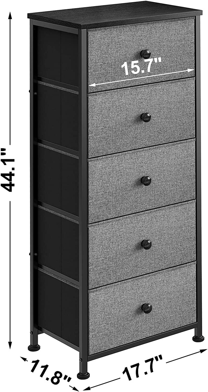 5 Drawer Narrow Tower Dresser with MDF Top C32144