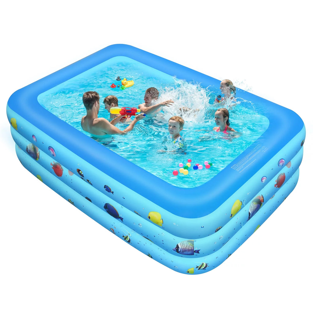 Inflatable Pool, Thickened Kiddie Pool, BPA-Free, 6.9 x 5 x 1.8 ft, Blue O520631