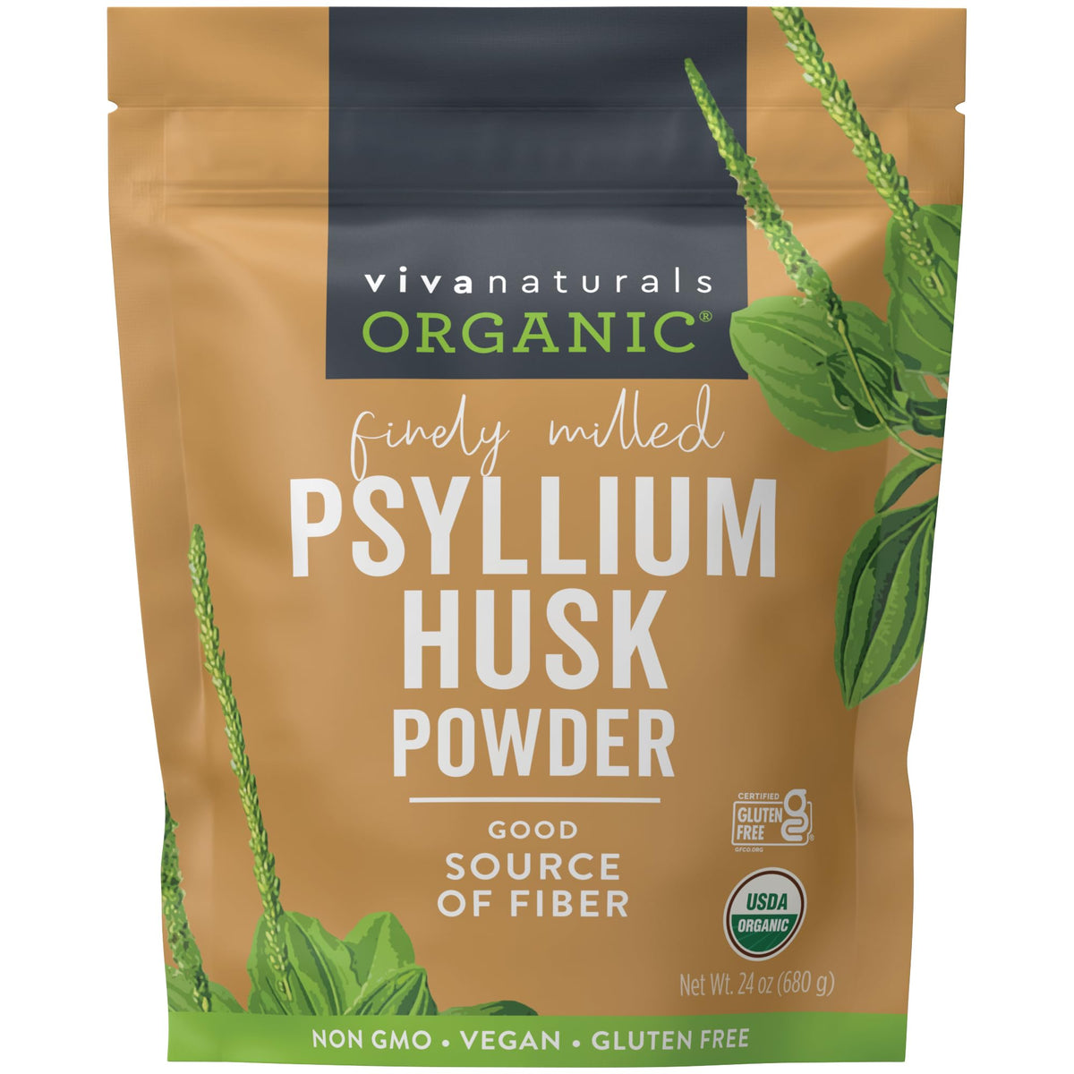 24 oz Organic Psyllium Husk Powder and 100 Count Medicated Cooling Pads D27454